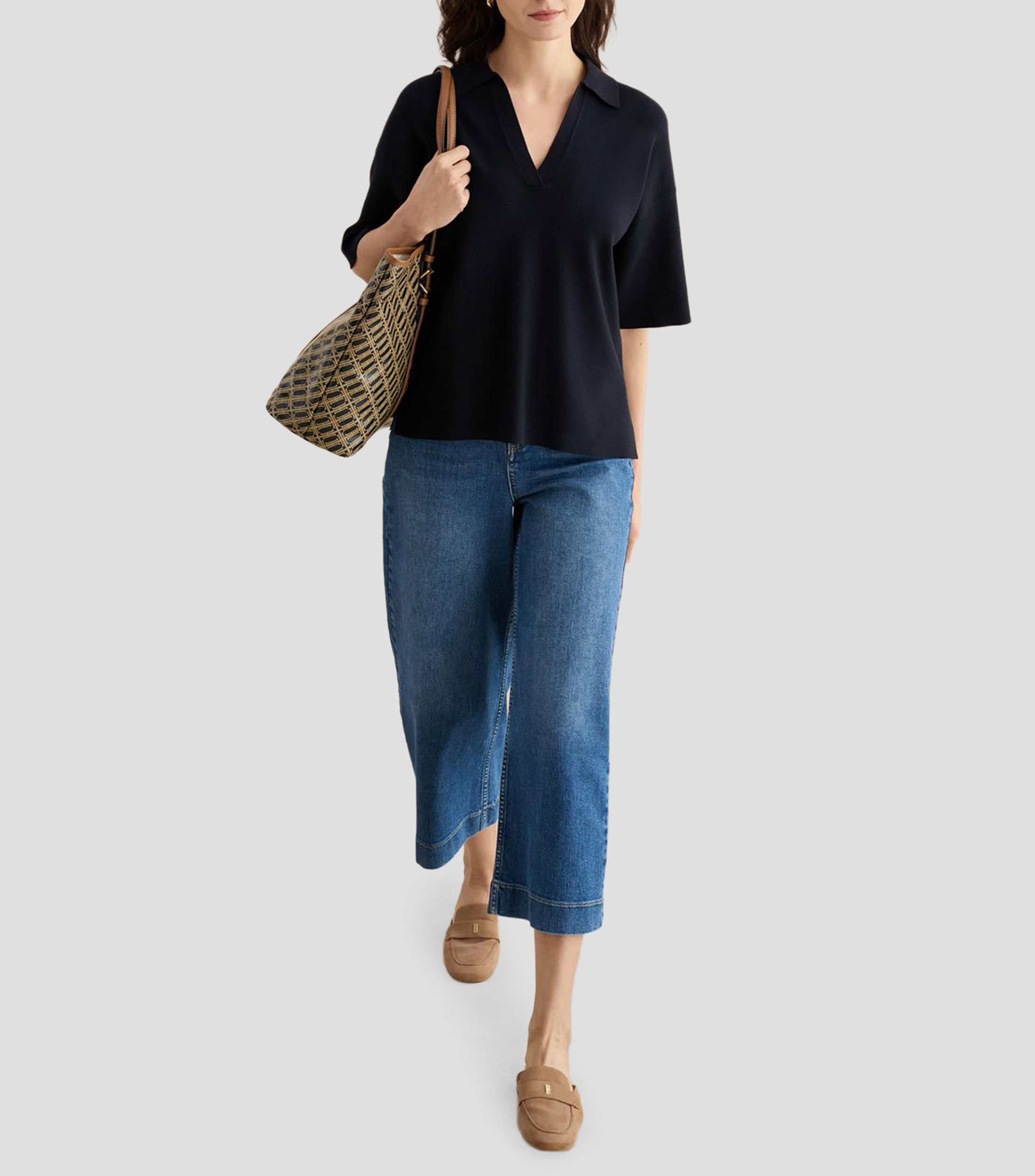 Blusa lisa manga corta Mujer